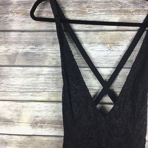 Free People Juliet Long Black Lace Formal Dress